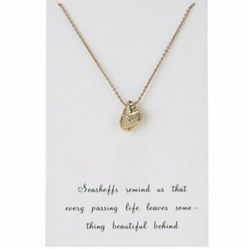 NWT Seashells are Reminders Gold Necklace, Sea Shell Necklace, Memorial Sympathy